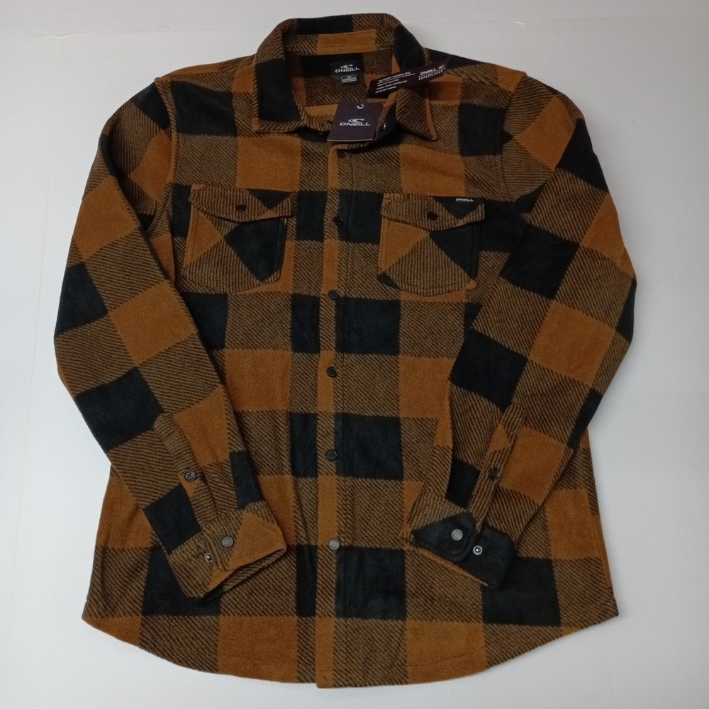 NEW O'NEILL Fleece‎ Sherpa Lined Shirt Jacket Men's Size M Arctic Check Shacket